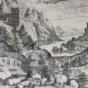 Maarten de Vos, after. 5. Malchus, religious hermit.  Etching by Sadeler. Late XVI C.