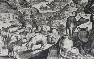 Maarten de Vos, after. 5. Malchus, religious hermit.  Etching by Sadeler. Late XVI C.