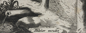 Maarten de Vos, after. 4. Abraham, religious hermit. Etching by Sadeler. Late XVI C.