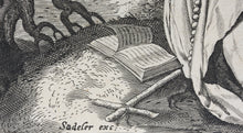 Load image into Gallery viewer, Maarten de Vos, after. 3. Hilarion, religious hermit.  Etching by Sadeler. Late XVI C.

