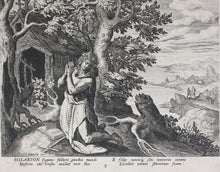 Load image into Gallery viewer, Maarten de Vos, after. 3. Hilarion, religious hermit.  Etching by Sadeler. Late XVI C.
