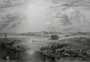 Joseph Mallord William Turner, after. The Red Sea and Suez. Engraved by Edward Francis Finden. 1836.
