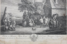 Load image into Gallery viewer, David Teniers II, after. Village Wedding. Engraving by Jacques Philippe Le Bas. c. 1750.
