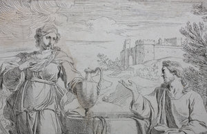 Josse de Pape. Christ and the Samaritan Woman. Etching. 1633 - 1646.