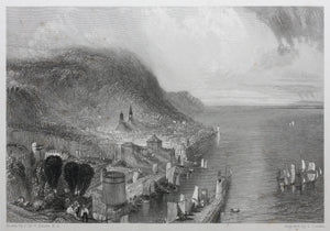 Joseph Mallord William Turner, after. Honfleur. Engraved by John Cousen. 1834.