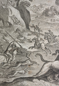 Antonio Tempesta. Boar hunt. Etching. 1608.