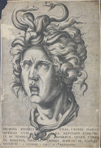 Cornelis Cort, attributed to. Head of Medusa. Engraving. Ca. 1568–70 (?).