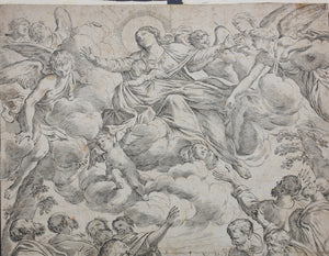 Annibale Carracci, after. Assumption of the Virgin. Etching by Giuseppe Maria Mitelli. 1679.