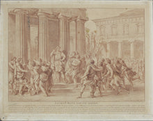 Load image into Gallery viewer, Charles Nicolas Cochin fils, after. Licurgue wounded in a sedition. Engraving by Gilles Demarteau 1769.
