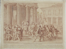 Load image into Gallery viewer, Charles Nicolas Cochin fils, after. Licurgue wounded in a sedition. Engraving by Gilles Demarteau 1769.
