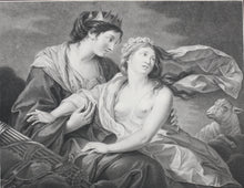 Load image into Gallery viewer, Louise Élisabeth Vigée-Le Brun, after. Innocence taking refuge in the arms of Justice. Engraving by Francesco Bartolozzi. 1783.
