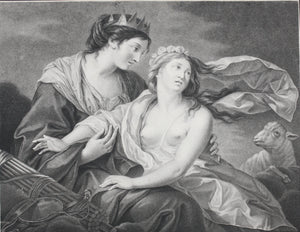 Louise Élisabeth Vigée-Le Brun, after. Innocence taking refuge in the arms of Justice. Engraving by Francesco Bartolozzi. 1783.