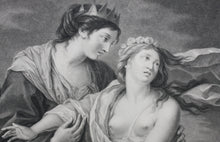 Load image into Gallery viewer, Louise Élisabeth Vigée-Le Brun, after. Innocence taking refuge in the arms of Justice. Engraving by Francesco Bartolozzi. 1783.
