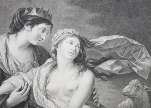 Louise Élisabeth Vigée-Le Brun, after. Innocence taking refuge in the arms of Justice. Engraving by Francesco Bartolozzi. 1783.