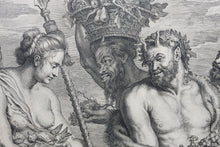 Load image into Gallery viewer, Peter Paul Rubens, after. Diana returning from the Chase. Engraving by Schelte Adamsz Bolswert.  1625-1659.
