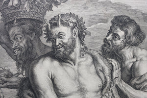 Peter Paul Rubens, after. Diana returning from the Chase. Engraving by Schelte Adamsz Bolswert.  1625-1659.