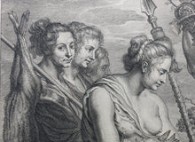 Load image into Gallery viewer, Peter Paul Rubens, after. Diana returning from the Chase. Engraving by Schelte Adamsz Bolswert.  1625-1659.
