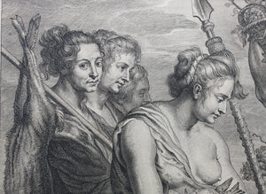 Peter Paul Rubens, after. Diana returning from the Chase. Engraving by Schelte Adamsz Bolswert.  1625-1659.