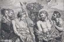 Load image into Gallery viewer, Peter Paul Rubens, after. Diana returning from the Chase. Engraving by Schelte Adamsz Bolswert.  1625-1659.

