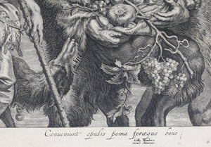 Peter Paul Rubens, after. Diana returning from the Chase. Engraving by Schelte Adamsz Bolswert.  1625-1659.
