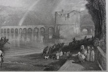 Load image into Gallery viewer, Joseph Mallord William Turner, after. Bridge of Meulan. Engraved by John Cousen. 1835.
