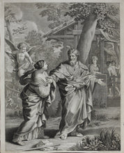 Load image into Gallery viewer, Pietro da Cortona, after. Giuliano Traballesi, after. The return of Hagar to Abraham. Engraving by Carol Faucci. 1766.
