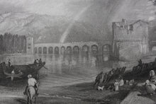 Load image into Gallery viewer, Joseph Mallord William Turner, after. Bridge of Meulan. Engraved by John Cousen. 1835.
