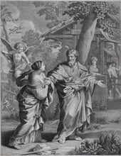 Load image into Gallery viewer, Pietro da Cortona, after. Giuliano Traballesi, after. The return of Hagar to Abraham. Engraving by Carol Faucci. 1766.
