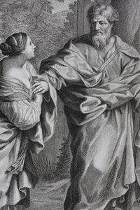 Pietro da Cortona, after. Giuliano Traballesi, after. The return of Hagar to Abraham. Engraving by Carol Faucci. 1766.