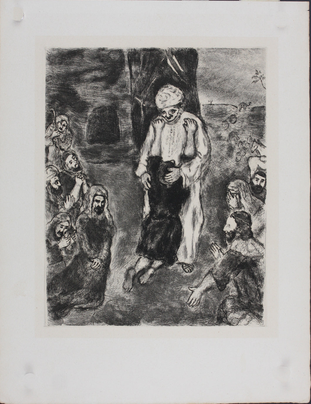 Marc Chagall. Joseph recognized by his brothers. Etching. 1956.