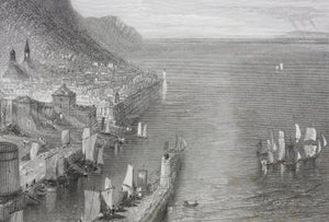 Joseph Mallord William Turner, after. Honfleur. Engraved by John Cousen. 1834.