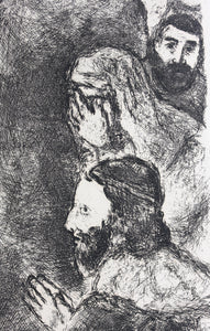 Marc Chagall. Joseph recognized by his brothers. Etching. 1956.