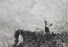 Load image into Gallery viewer, Charles-Louis  Kratke. Valley landscape under the stormy sky. Etching. 1891.
