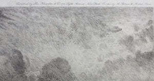 Charles-Louis  Kratke. Valley landscape under the stormy sky. Etching. 1891.