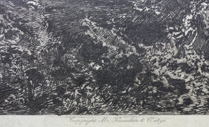 Charles-Louis  Kratke. Valley landscape under the stormy sky. Etching. 1891.