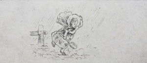 Charles-Louis  Kratke. Valley landscape under the stormy sky. Etching. 1891.