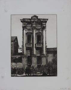 Frederick Garrison Hall. Old house in Vicenza. Etching. 1920.