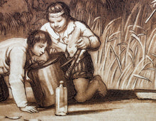 Load image into Gallery viewer, Joseph Mallord William Turner, after. Young Anglers. Engraved by Robert Dunkarton. 1811.
