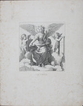Load image into Gallery viewer, Raphael, after. Marcantonio Raimondi, after. Poetry. Engraving by Ferdinand Ruscheweyh. 1829.
