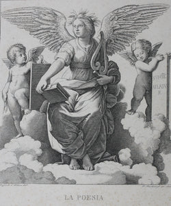 Raphael, after. Marcantonio Raimondi, after. Poetry. Engraving by Ferdinand Ruscheweyh. 1829.
