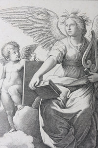 Raphael, after. Marcantonio Raimondi, after. Poetry. Engraving by Ferdinand Ruscheweyh. 1829.