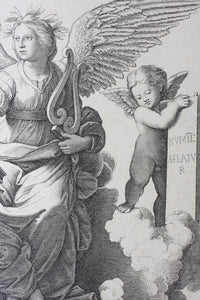 Raphael, after. Marcantonio Raimondi, after. Poetry. Engraving by Ferdinand Ruscheweyh. 1829.