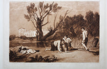 Load image into Gallery viewer, Joseph Mallord William Turner, after. Young Anglers. Engraved by Robert Dunkarton. 1811.
