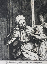 Load image into Gallery viewer, Adriaen van Ostade, after. A mother and child playing. Etching by David Deuchar. 1784.
