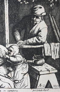 Adriaen van Ostade, after. A mother and child playing. Etching by David Deuchar. 1784.
