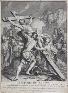 Antoine Dieu, after. Elevation of the Savior on the Cross. Engraving by Jean Audran. Early XVIII C.