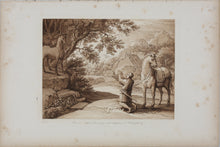 Load image into Gallery viewer, Claude Lorrain, after. A Landscape with St. Eustace. Etching by Richard Earlom. 1802.
