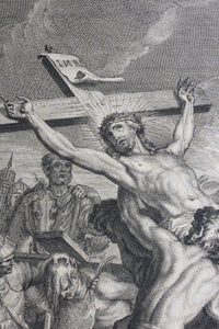 Antoine Dieu, after. Elevation of the Savior on the Cross. Engraving by Jean Audran. Early XVIII C.