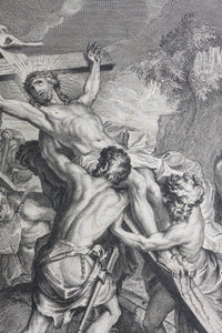 Antoine Dieu, after. Elevation of the Savior on the Cross. Engraving by Jean Audran. Early XVIII C.