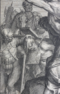 Antoine Dieu, after. Elevation of the Savior on the Cross. Engraving by Jean Audran. Early XVIII C.